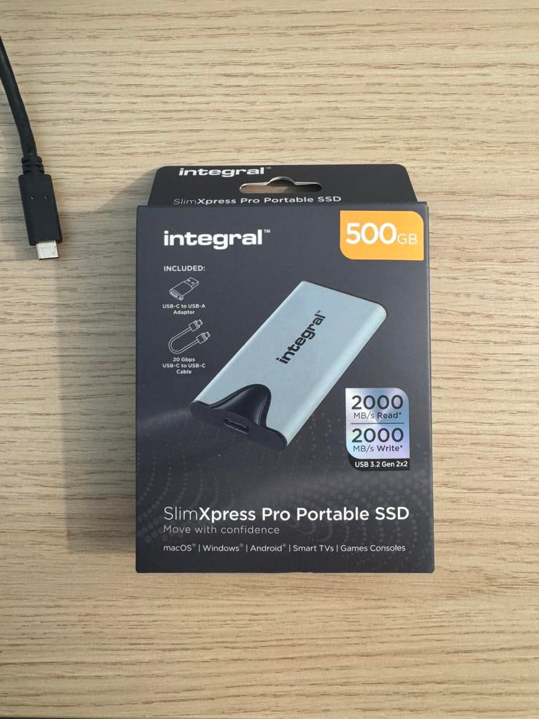 Portable SSD 500GB Integral SlimXpress Pro, Enlèvement, Comme neuf, SSD