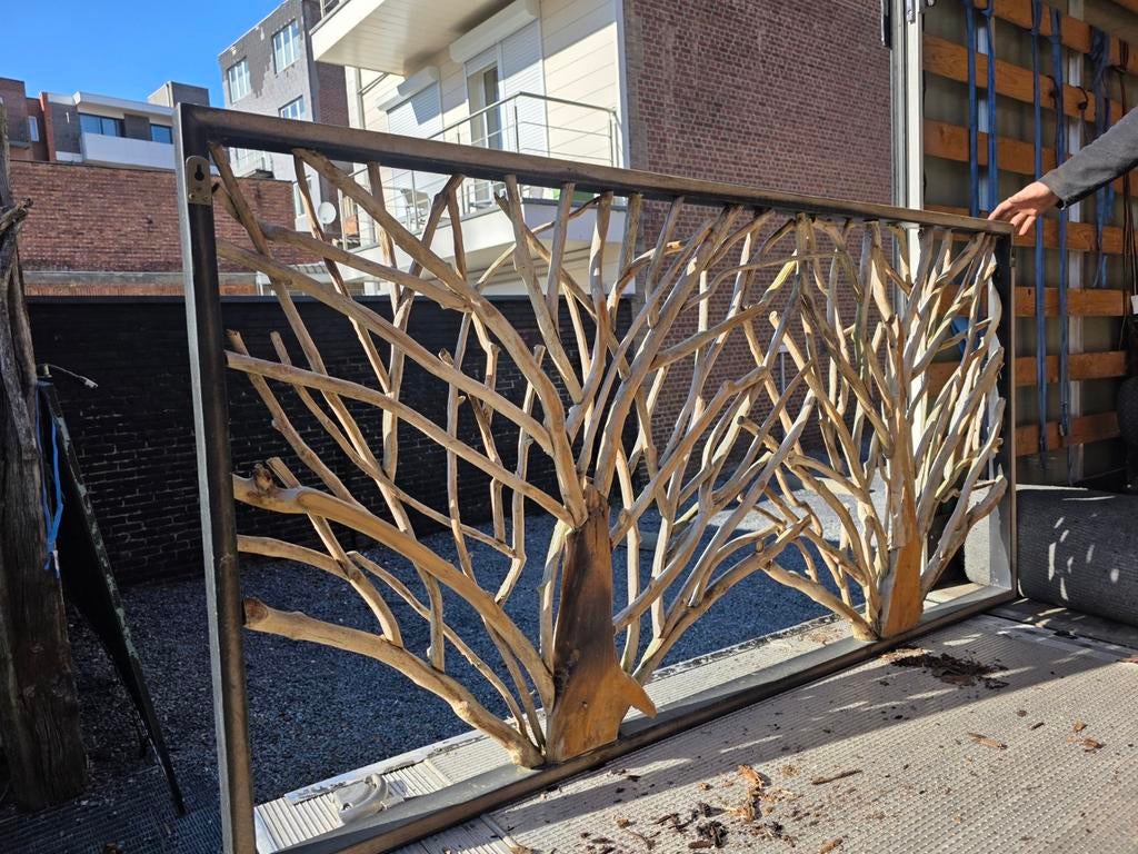 Recycled teak wand deco, Tuin en Terras, Ophalen