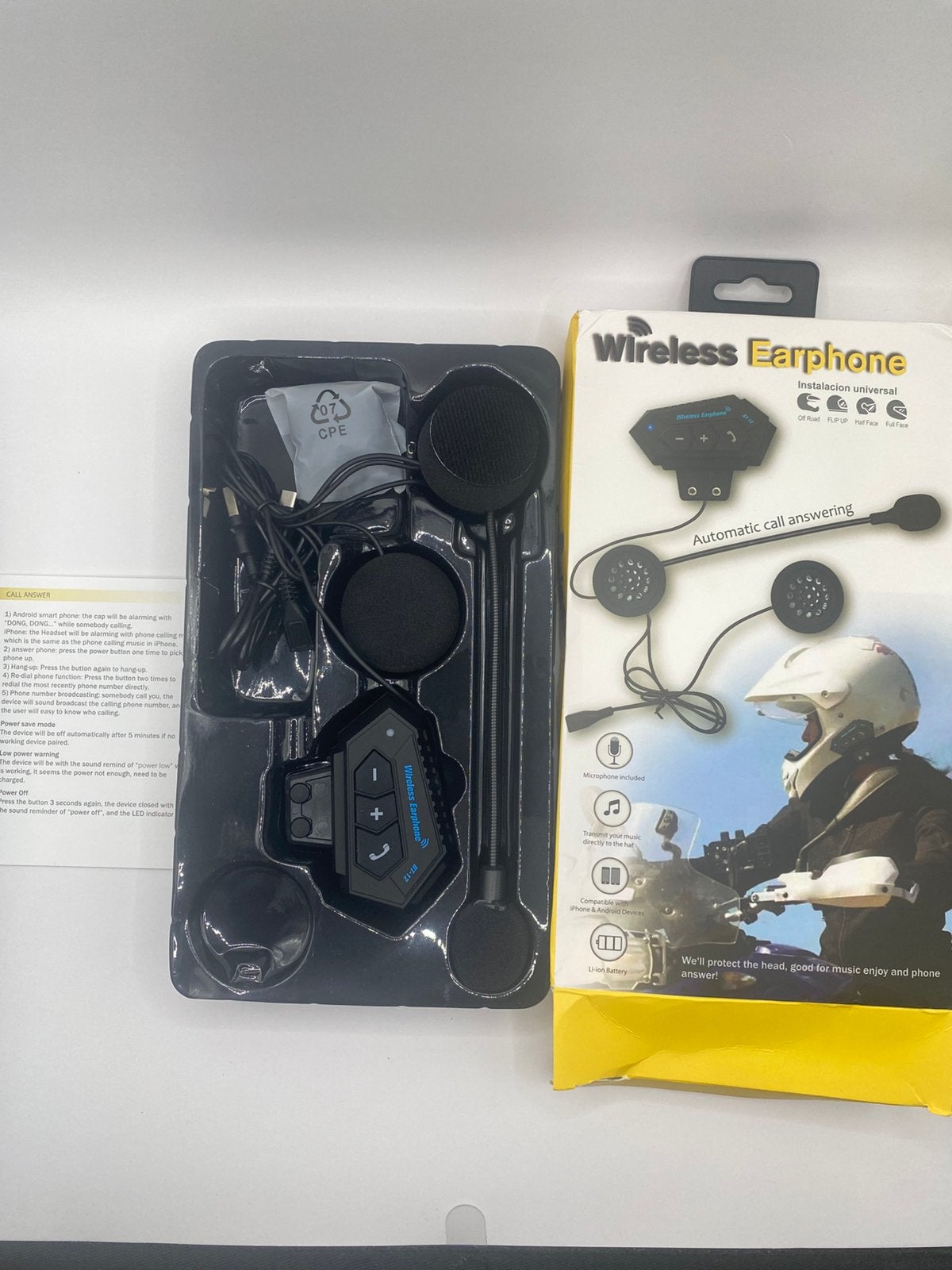 BT-12 motorcycle helmet Bluetooth headset, Enlèvement ou Envoi, Neuf, Autres types, Autres marques