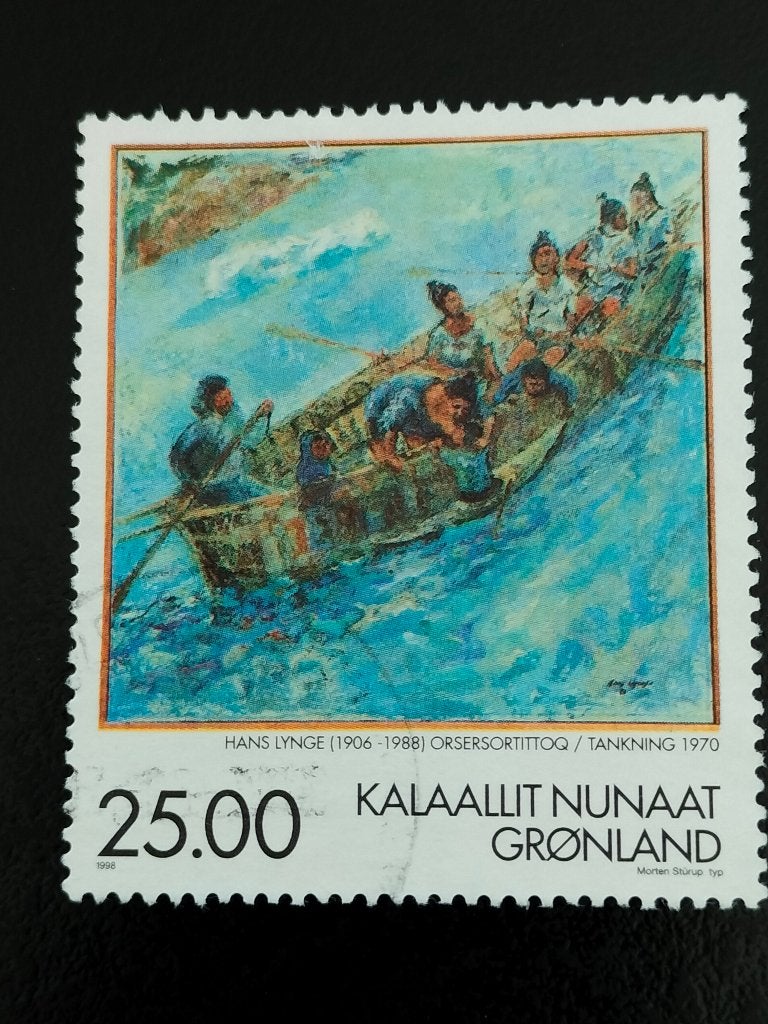 Groenland 1998 - œuvre - Hans Lynge, Envoi, Danemark, Affranchi