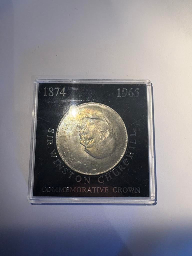 1 Crown 1965 UK Winston Churchill, Ophalen of Verzenden, Overige landen, Losse munt