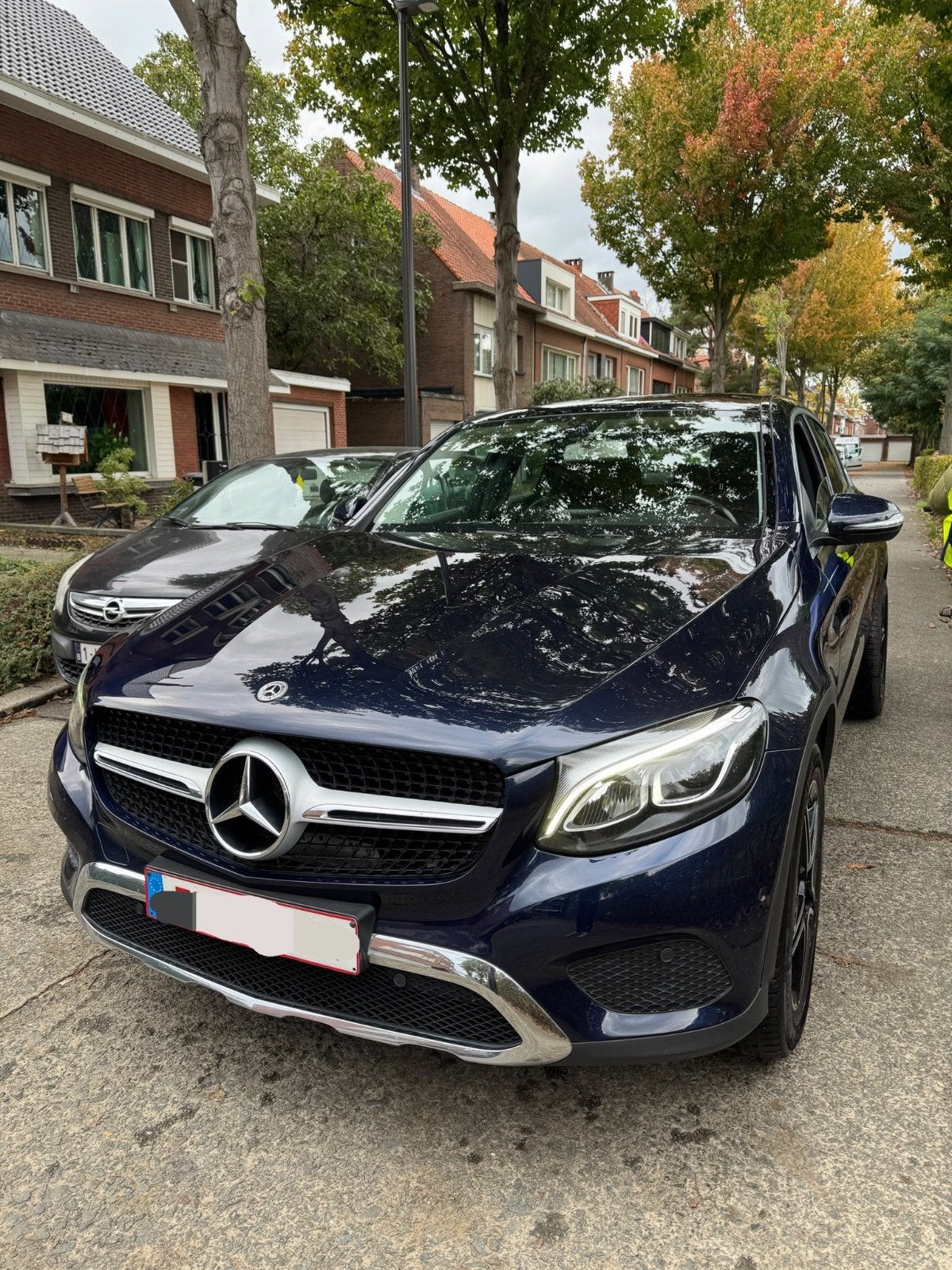 Mercedes GLC 220d 4matic, Auto's, Automaat, Parkeerassistent, Blauw, Leder