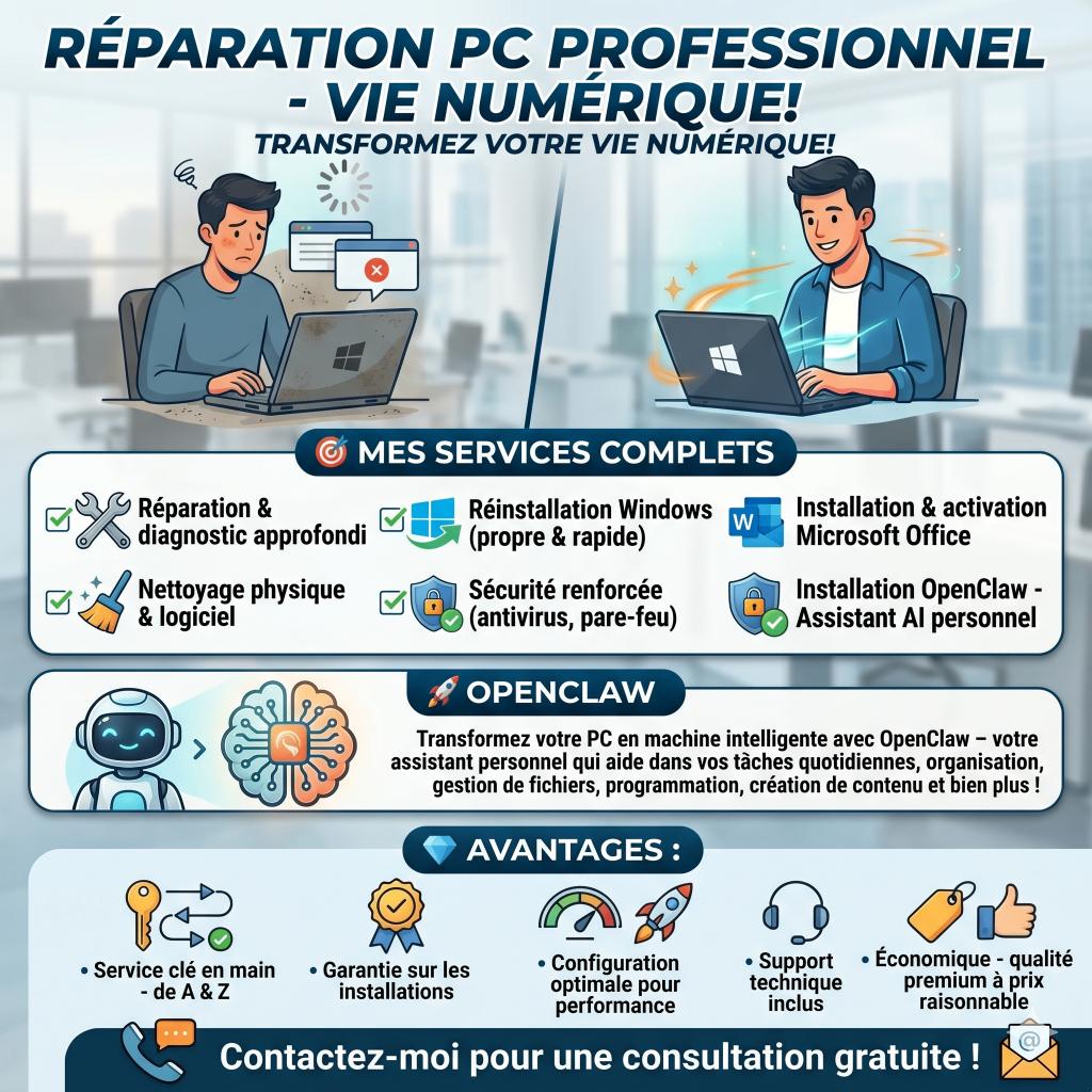 RÉPARATION PC PROFESSIONNEL - INSTALLATION AI OPENCLAW, No cure no pay, Jeux sur ordinateur