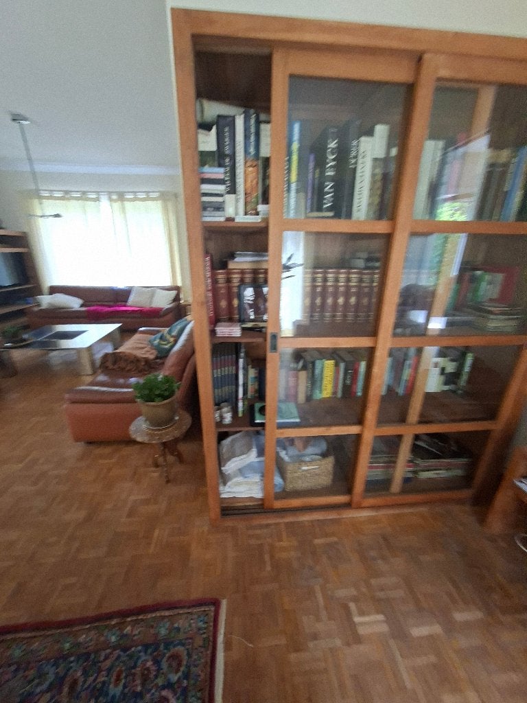 vitrinekast, Huis en Inrichting, Ophalen, Met plank(en), 100 tot 150 cm, Teakhout