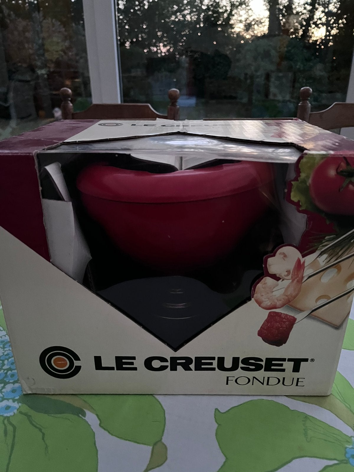 Caquelon Le Creuset fonte emaillee + service complet, Electroménager, Grille-pain, Enlèvement, Comme neuf