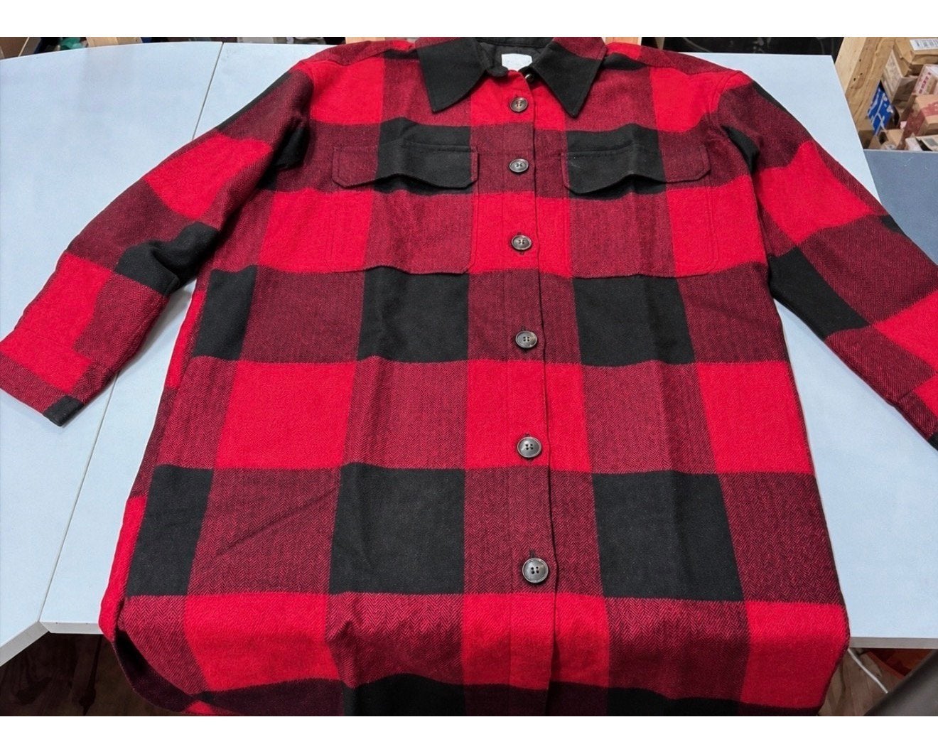 H&M vest trui jack - L mannen heren Rood Zwart geblokt blok, Kleding | Heren, Ophalen of Verzenden, Zo goed als nieuw, Maat 52/54 (L)
