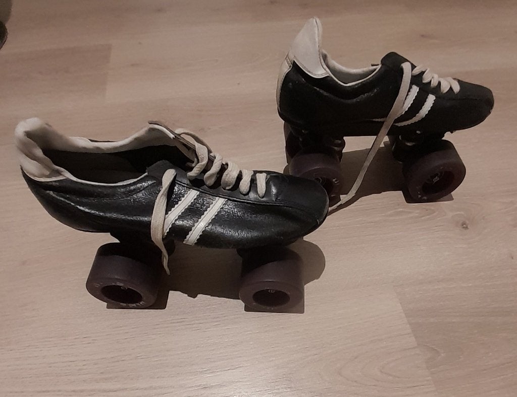 2 paar retro wedstrijdrolschaatsen, Ophalen of Verzenden