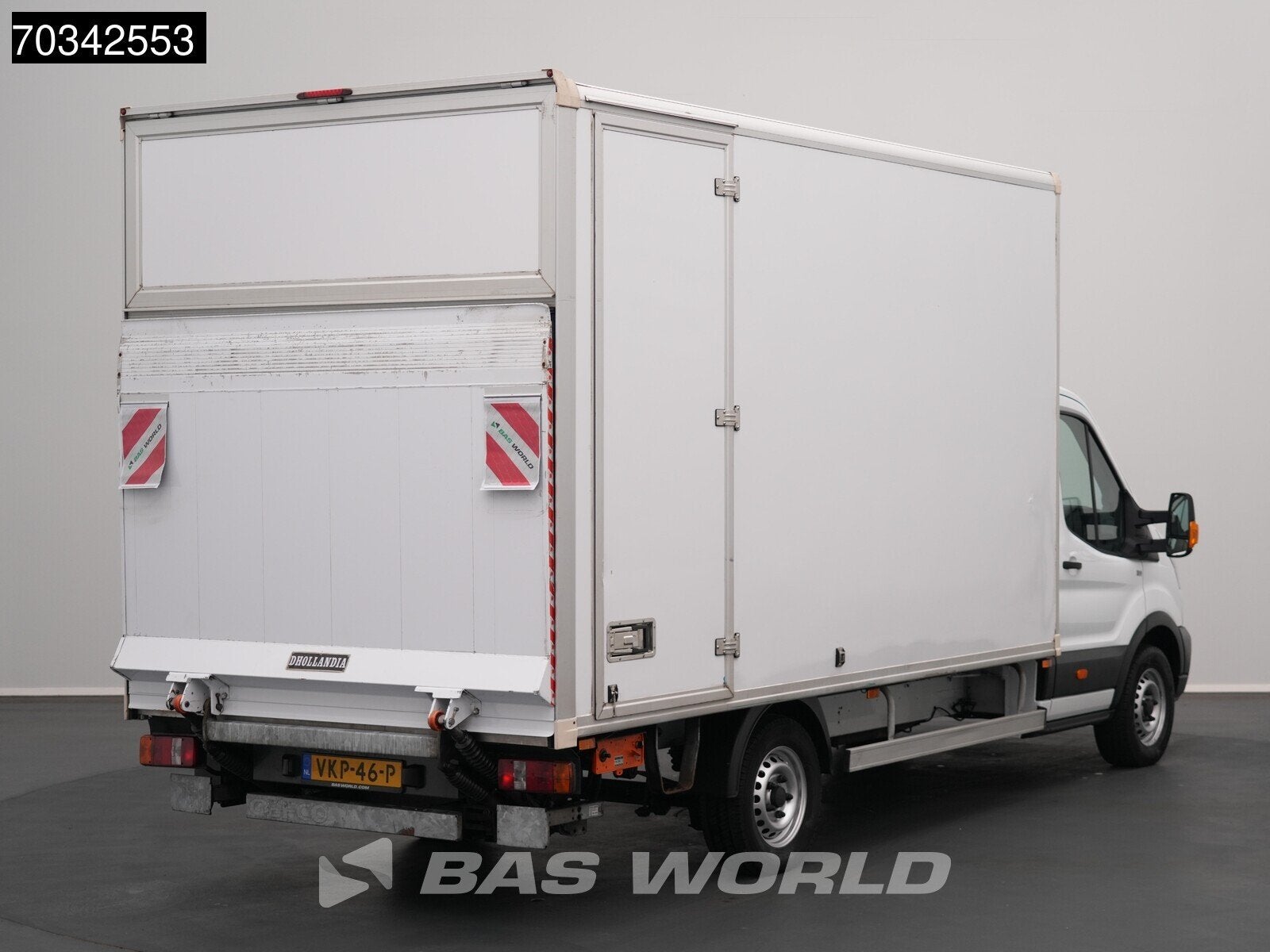 Ford Transit 130pk Bakwagen Laadklep D'Hollandia Zijdeur Air, Auto's, Stof, 4 cilinders, Start-stop-systeem, Wit