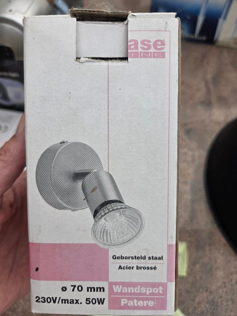 Wandspot zilverkleurig van geborsteld staal, Maison & Meubles, Lampes | Spots, Neuf, Source lumineuse incluse, Spot encastrable ou Spot mural