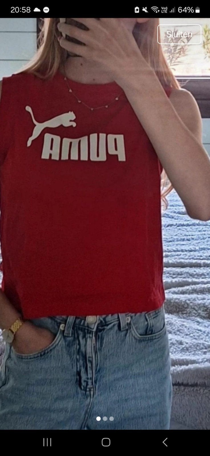 2x Puma tanktopje M, Kleding | Dames, Puma, Fitness of Aerobics, Rood, Ophalen