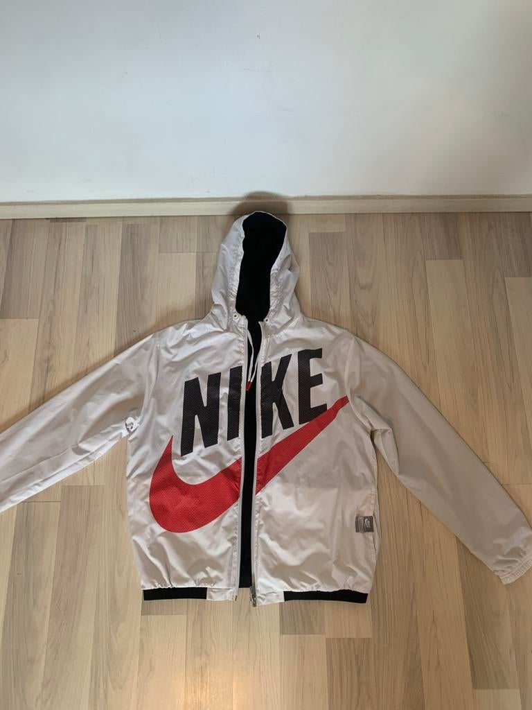 Nike regenjas dubbelzijdig – heren M – zwart/wit – origineel, Ophalen, Zo goed als nieuw, Maat 48/50 (M), Wit