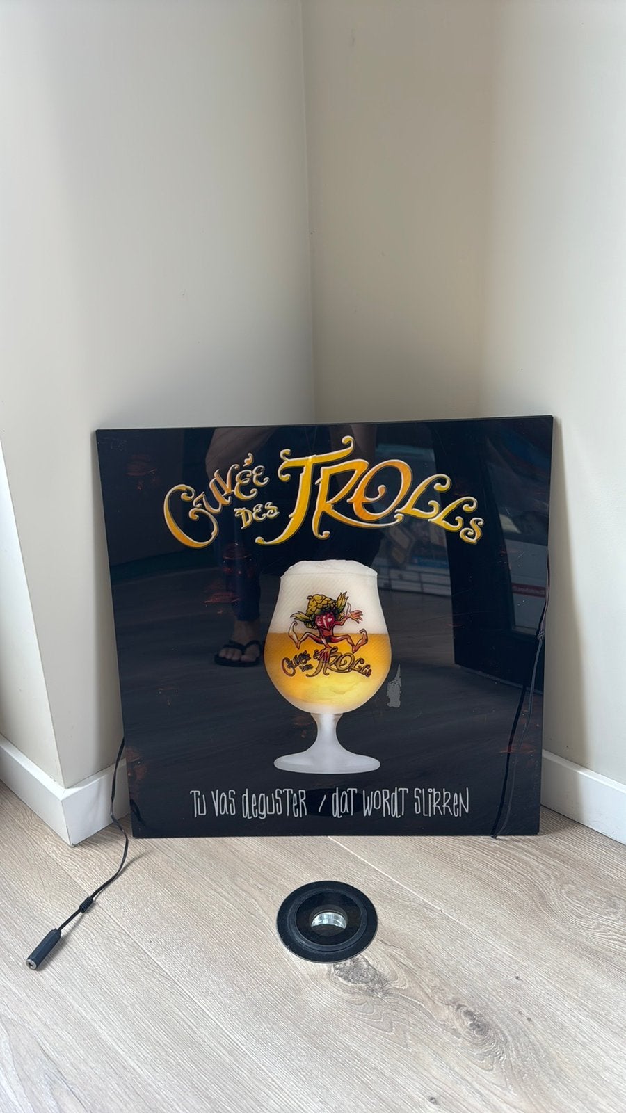 Lichtreclame Cuvée des Trolls, Verzamelen, Ophalen, Gebruikt, Reclamebord, Plaat of Schild, Overige merken