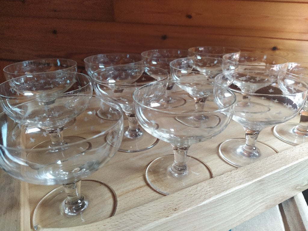 oud glaswerk: geslepen, gefacetteerd, geëtst, glaskunst, Antiquités & Art, Enlèvement