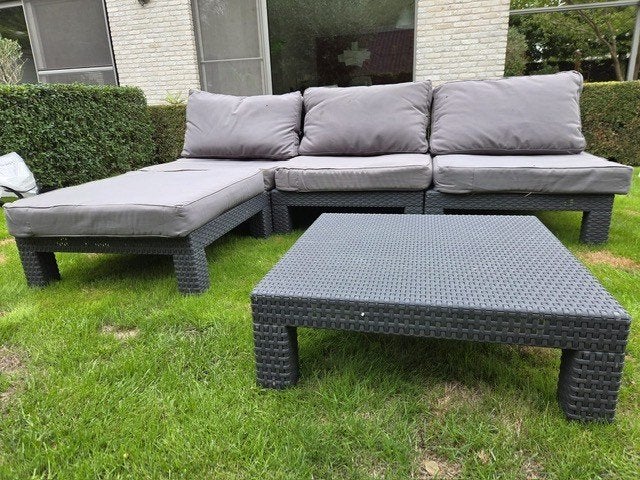 Allibert loungeset Nevada + kussens, Ophalen, Gebruikt, Kunststof, Loungeset