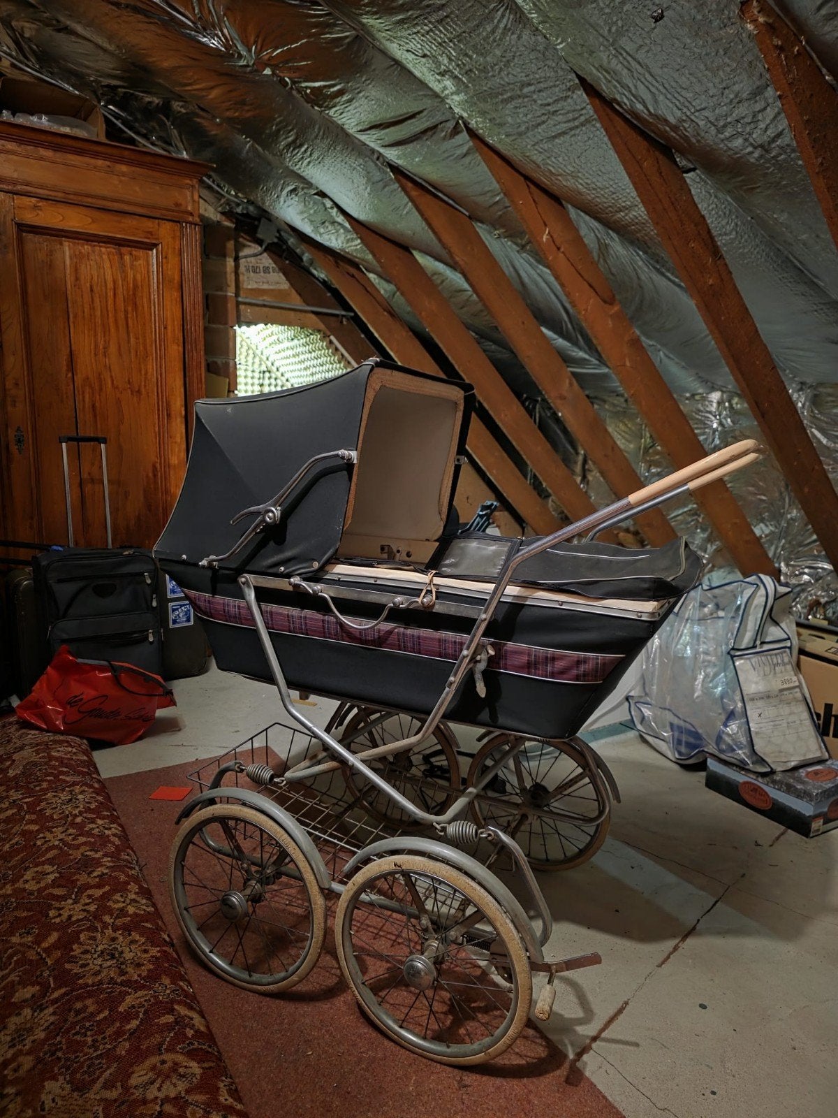 oude kinderwagen, Ophalen