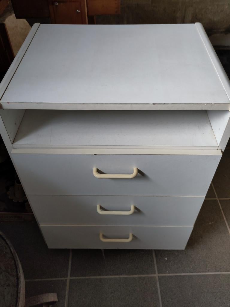 Meuble à tiroirs blanc sur roulettes avec 3 tiroirs, 3 ou 4 tiroirs, 25 à 50 cm, Moins de 100 cm, Enlèvement