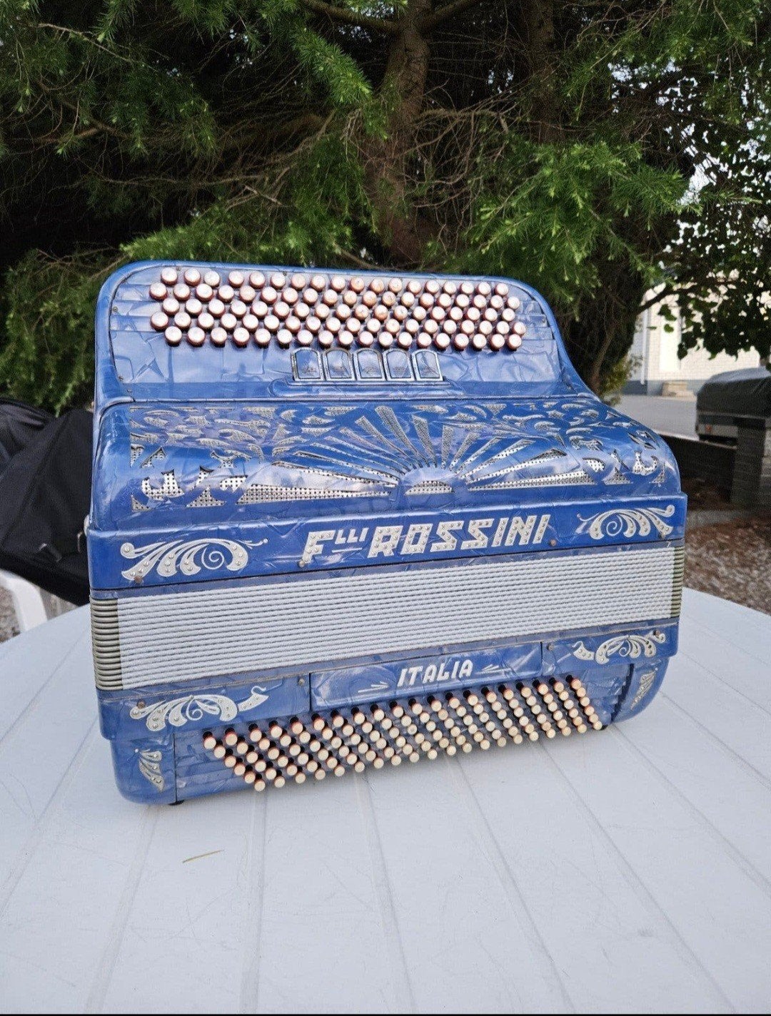 F.lli Rossini Knopaccordeon - 120 bas - 5-rijig B-Griff, Muziek en Instrumenten, Accordeons, Ophalen, 120-bas, Knopaccordeon