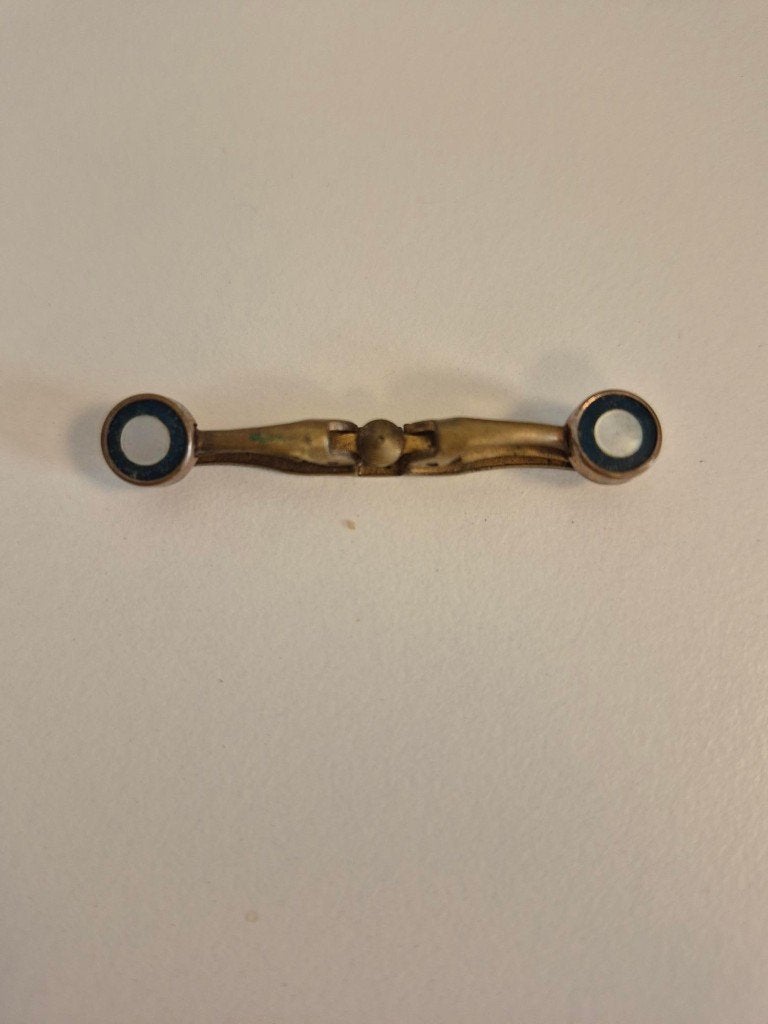 Art deco Edwardiaanse kraagclip jaren 1920 parelmoer/emaille, Handtassen en Accessoires, Antieke sieraden, Overige typen, Overige materialen