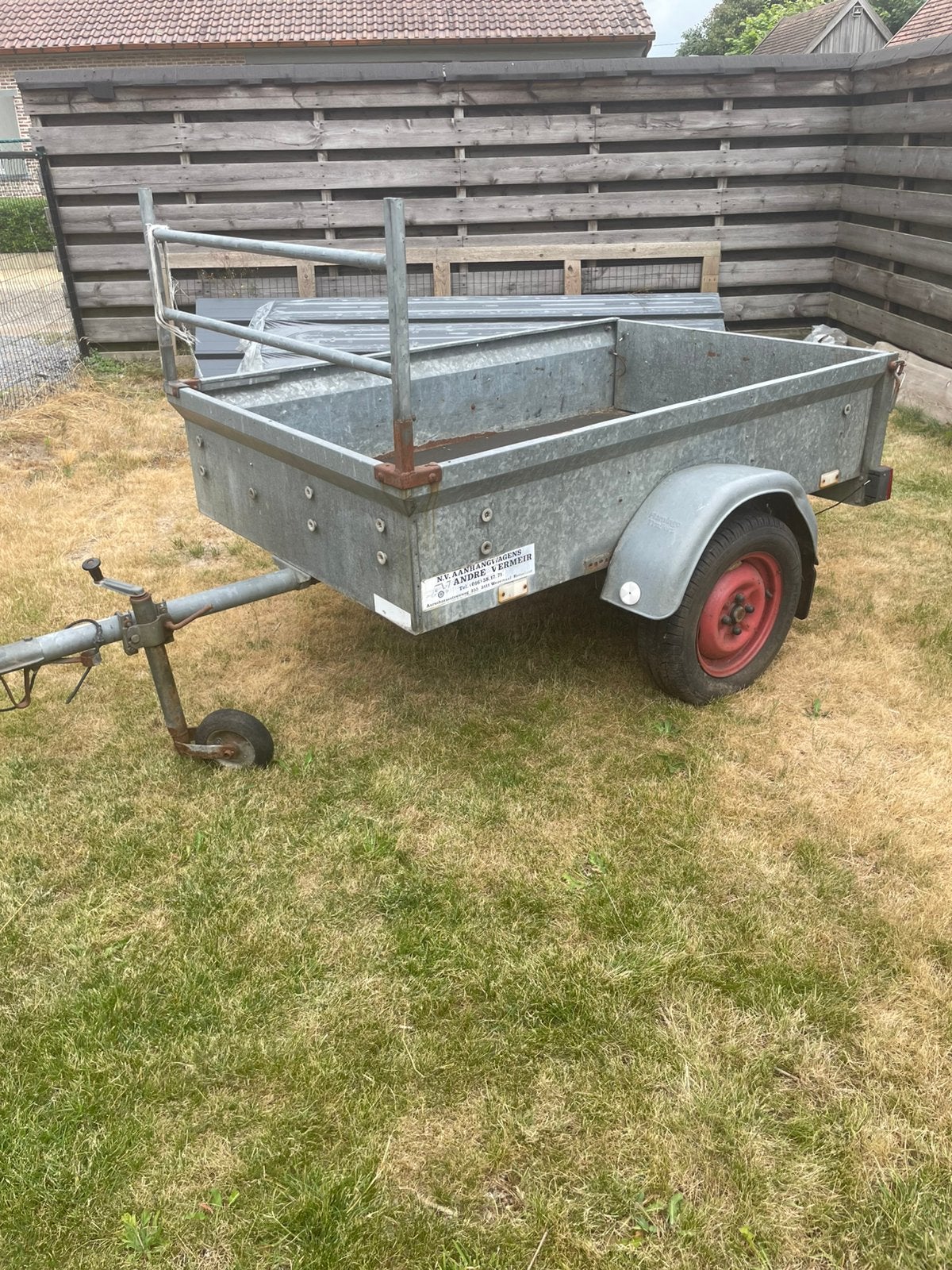 Aanhangwagen 750kg zonder verlichting, Ophalen, Gebruikt