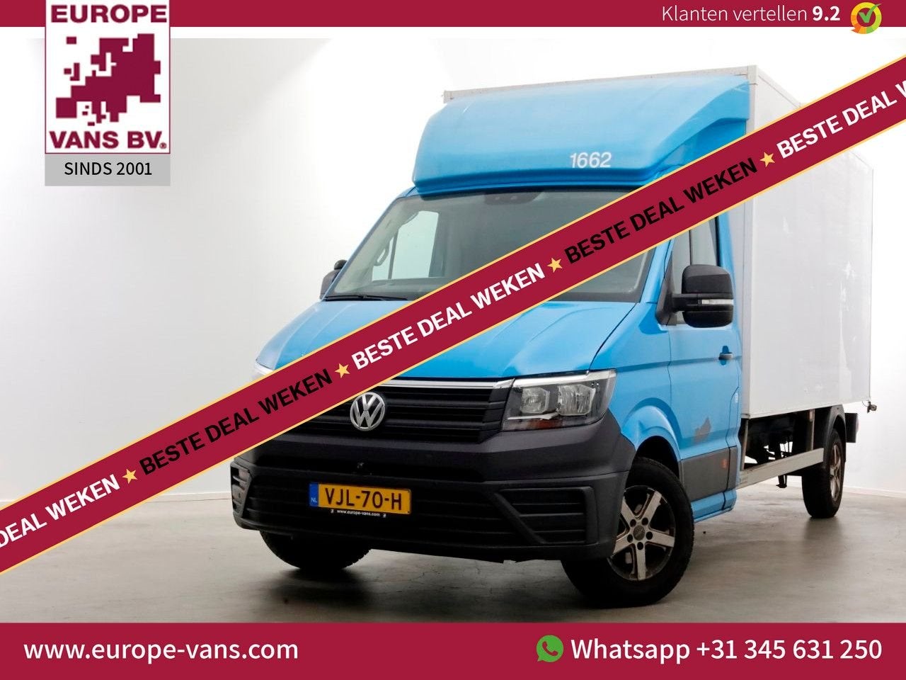 Volkswagen Crafter 35 2.0 TDI E6 Bakwagen met achterdeuren 2, Auto's, Bestelwagens en Lichte vracht, ABS, Blauw, Bedrijf, 277 g/km