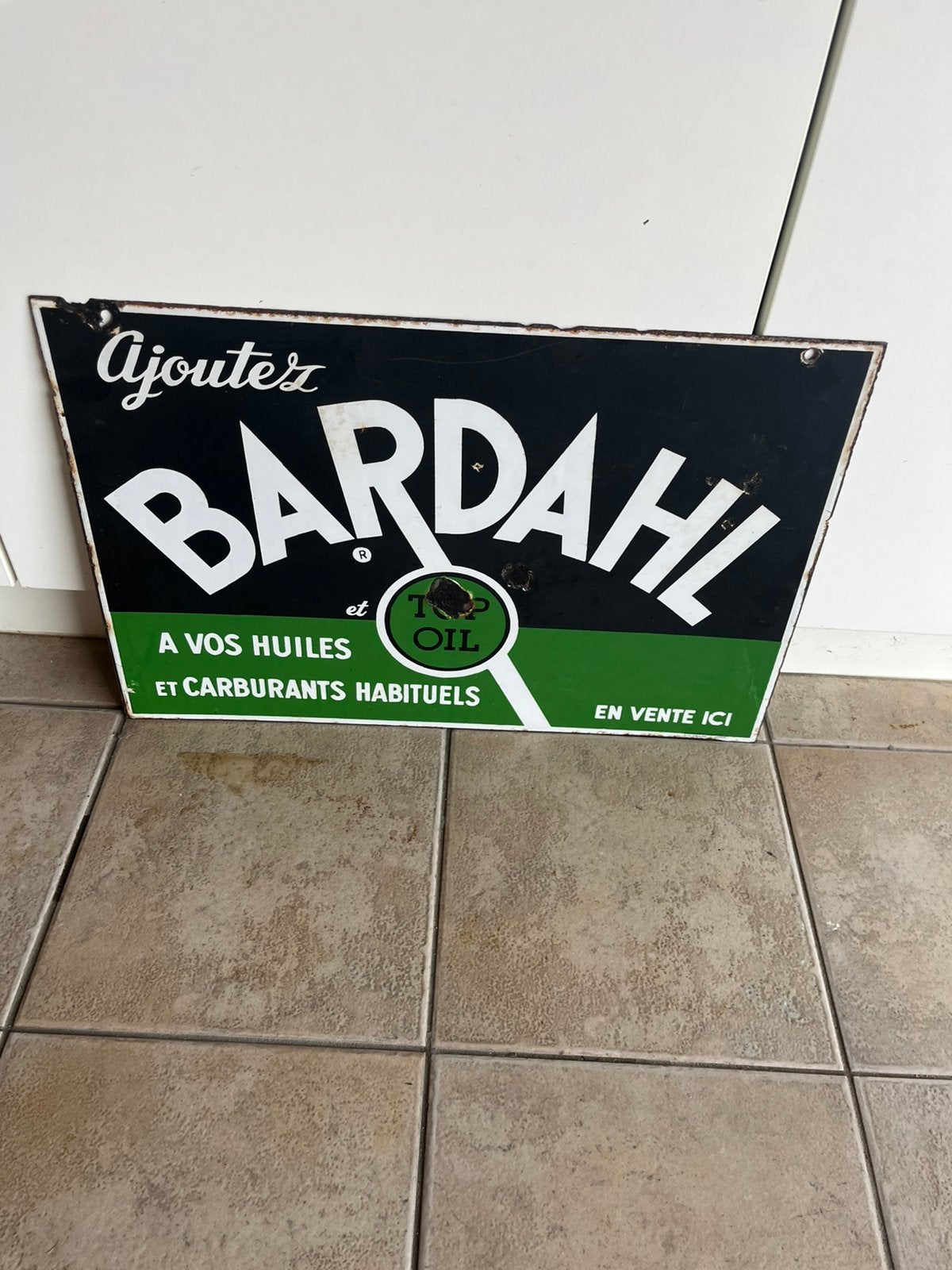 Planche émaillée Bardahl, Enlèvement, Utilisé, Panneau publicitaire