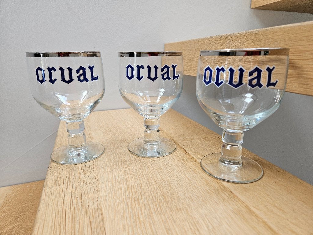 Lot de 3 verres à Orval 'Benjamin', Collections, Enlèvement ou Envoi, Comme neuf, Verre à bière