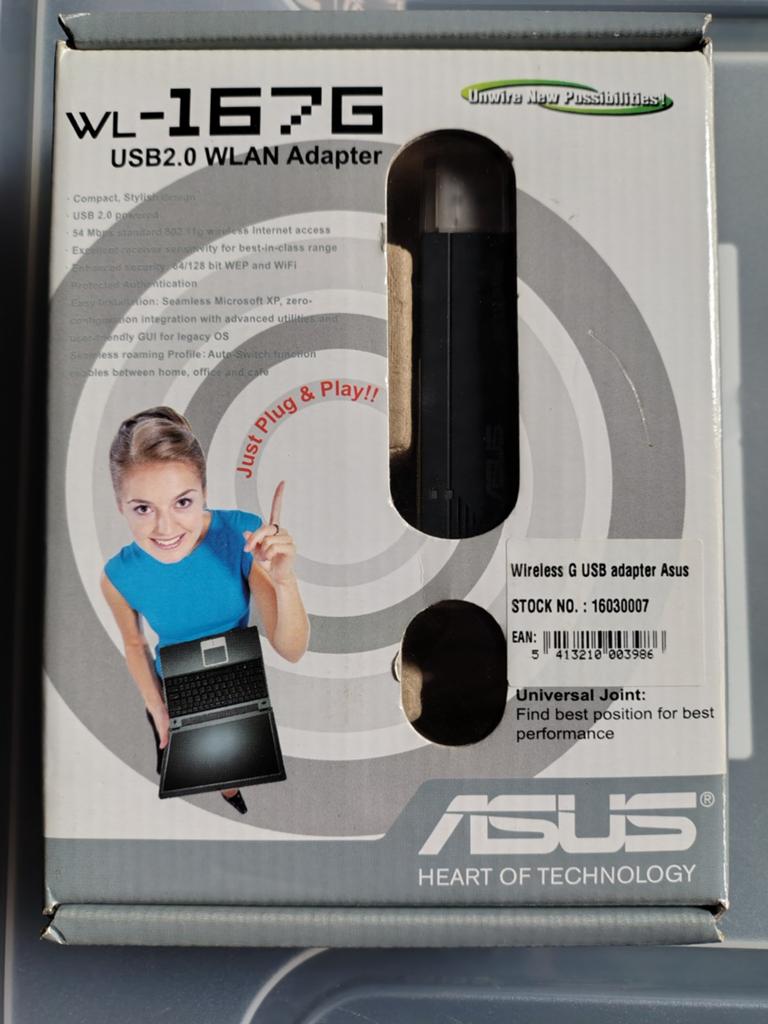 Asus WL-167G USB Wifi adapter, Computers en Software, Netwerkkaarten, Ophalen, Zo goed als nieuw, Extern, Asus