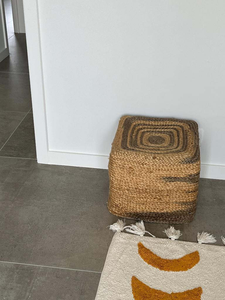 poef rond en vierkant, Ophalen, Gebruikt, Rond, Boho