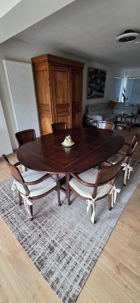 Tafel en stoelen, Ophalen, 100 tot 150 cm, Zo goed als nieuw, Vijf personen of meer
