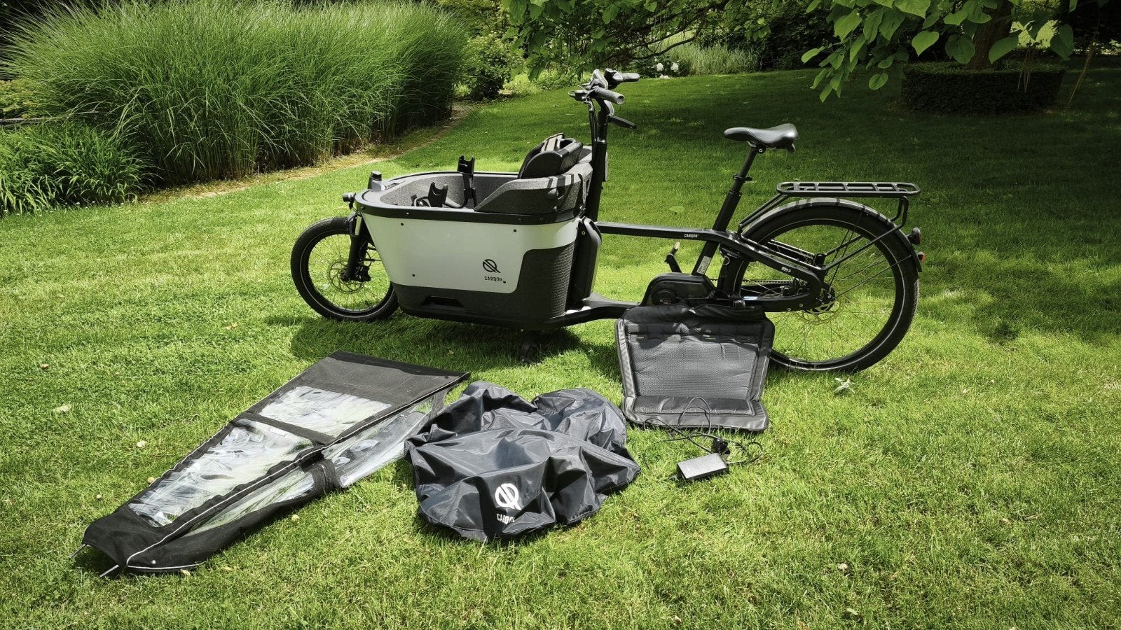 Elektrische bakfiets Carqon Cruise, full option, Vélos & Vélomoteurs, Autres marques, Électrique, Enlèvement, Utilisé