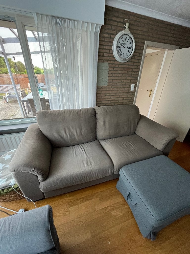 Driepersoons bruine zetel, Ophalen, Gebruikt, Driepersoons, 75 tot 100 cm