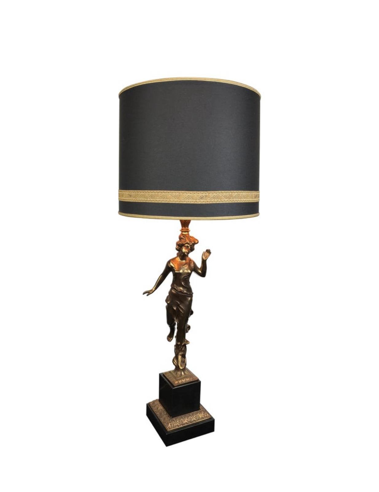 Grote Vintage DEKNUDT Tafellamp Dame (1970s), Met schakelaar, Gebruikt, Overige merken, Vintage