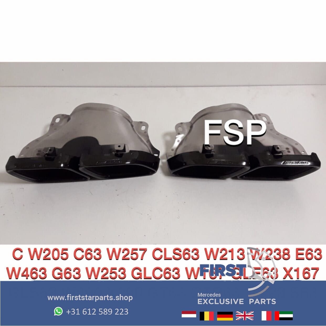 W223 S63 AMG UITLAAT SIERSTUKKEN SET ZWART ORIGINEEL Mercede, Utilisé, -, -, Enlèvement ou Envoi