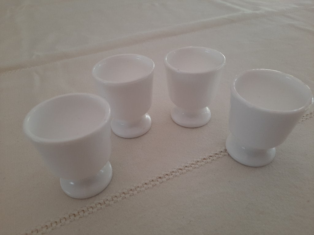 4 coquetiers blancs, Enlèvement ou Envoi, Comme neuf, Autres types, Autres styles