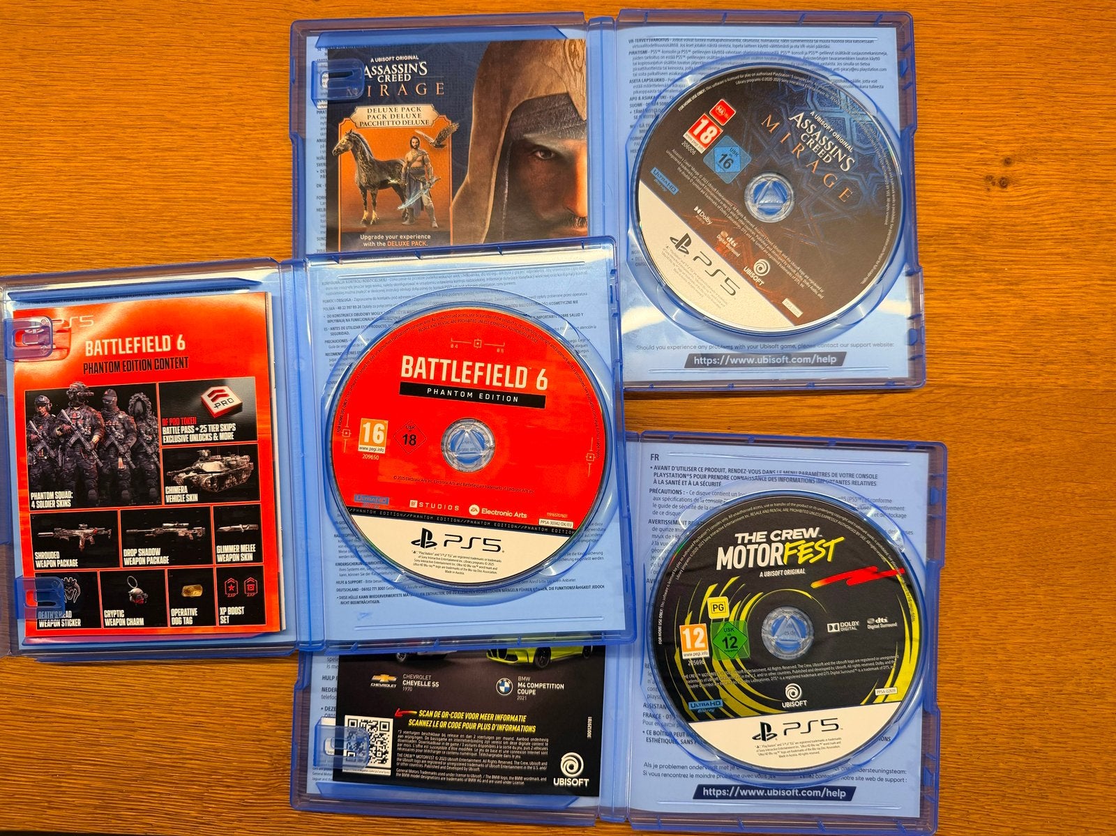 Battlefield 6 + Assassins Creed Mirage + The Crew PS5, Games en Spelcomputers, Games | Overige, Ophalen, Zo goed als nieuw