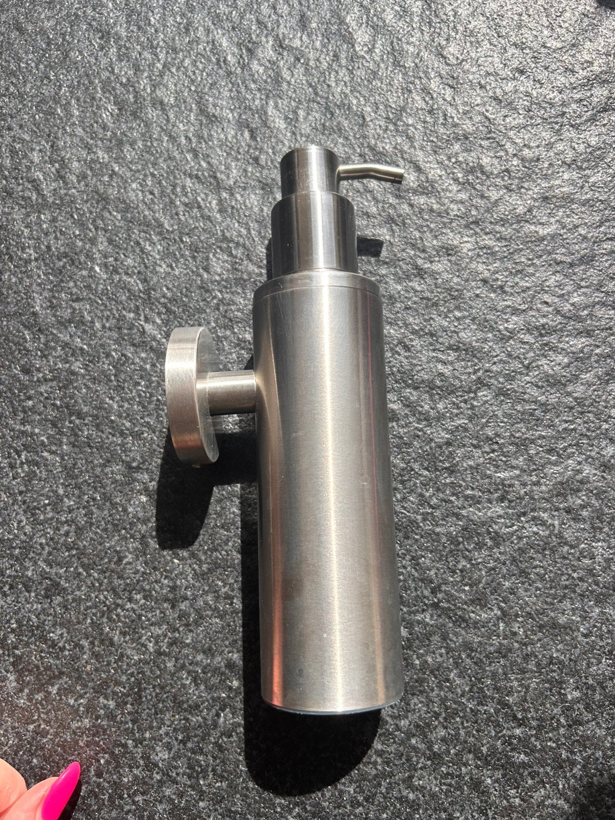 Zeepdispenser RVS, Ophalen, Zo goed als nieuw, Zwart