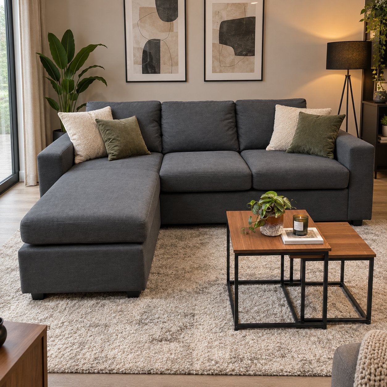 Livraison gratuite – Canapé sofa avec méridienne, Ophalen, Zo goed als nieuw