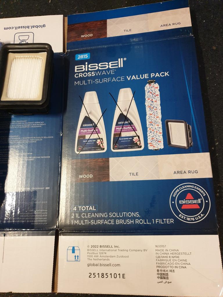 Bissell borstel en filter, Enlèvement