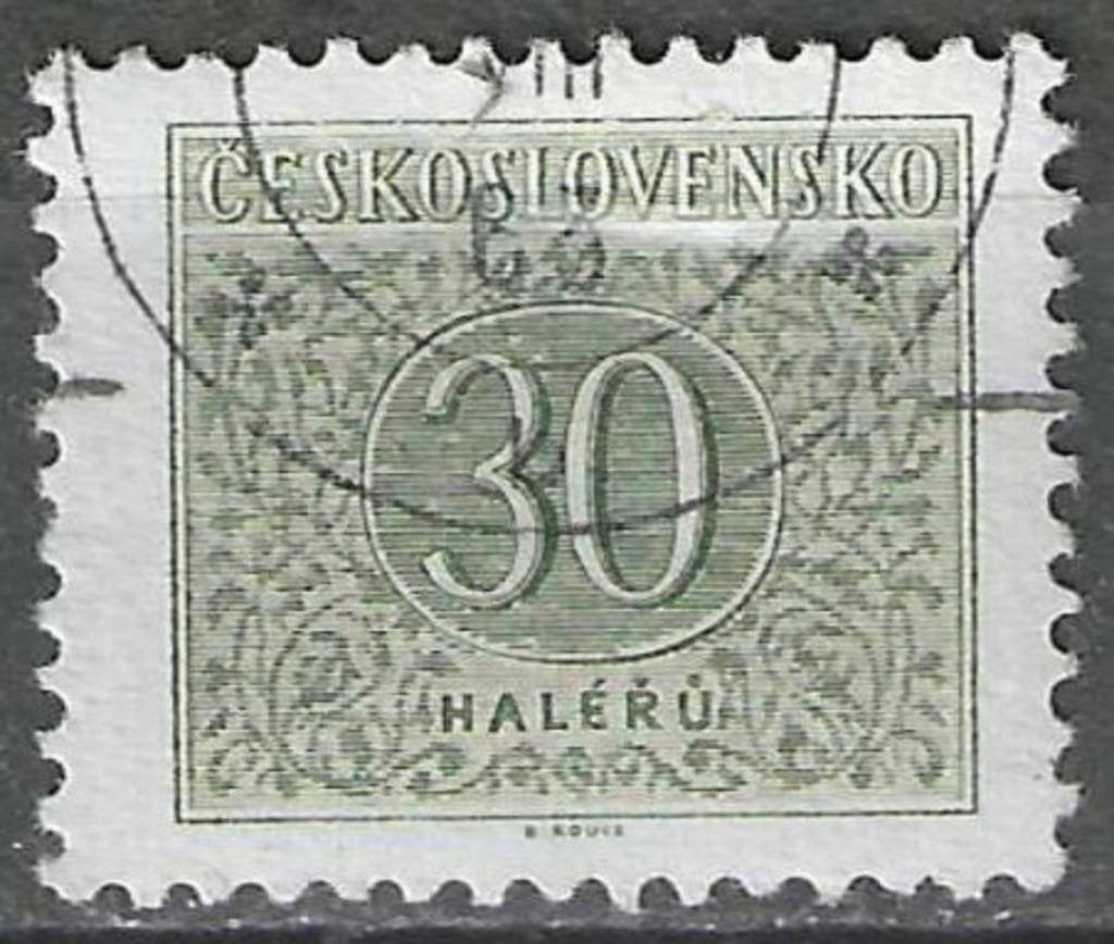 Tchécoslovaquie 1954 - Yvert 81TX - Timbre fiscal de ty (ST), Timbres & Monnaies, Timbres | Europe | Autre, Affranchi, Envoi