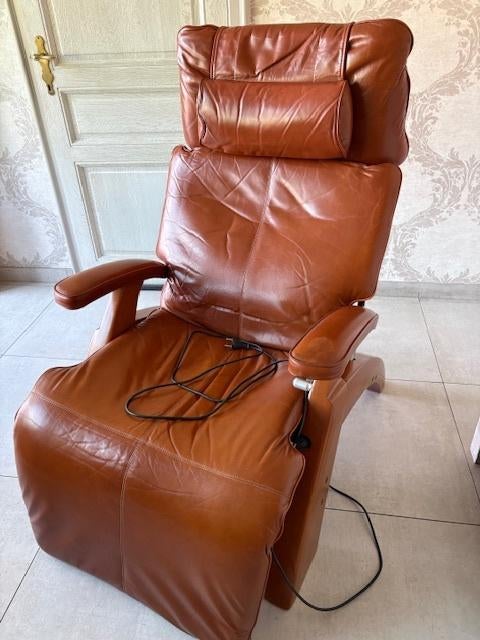 Elektrische relaxzetel zero gravity, Huis en Inrichting, Fauteuils, Ophalen, Gebruikt, Leer