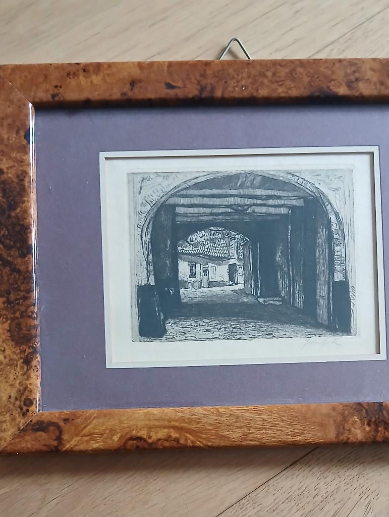 Ets Graadt van Roggen Poortje in Brugge 1901, Antiek en Kunst, Kunst | Etsen en Gravures, Ets, Ophalen of Verzenden, Gesigneerd