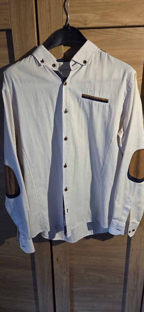 Chemise blanche « JEEL » en très bon état XL Neuve ! !, Tour de cou 43/44 (XL), Enlèvement ou Envoi, Comme neuf, Blanc