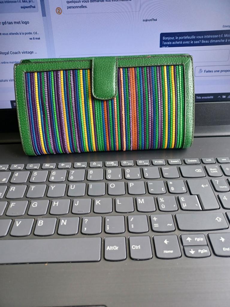 DELVAUX Veelkleurige portemonnee van geweven leer met logo, Handtassen en Accessoires, Verzenden