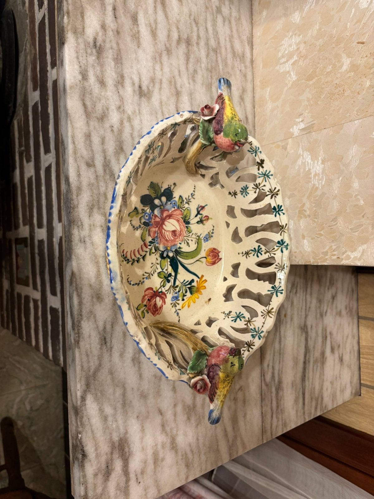 Italiaanse Keramische Sierschaal – Nove di Bassano (A2), Vintage, Ophalen, Gebruikt