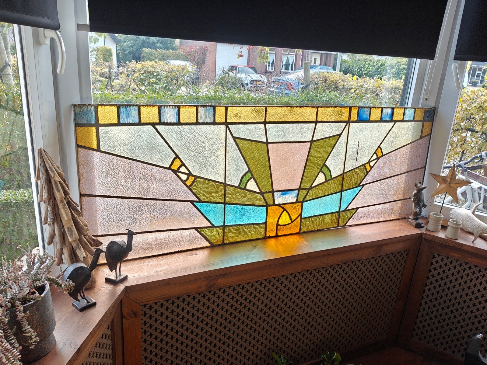 antieke glas in loodramen, Ophalen