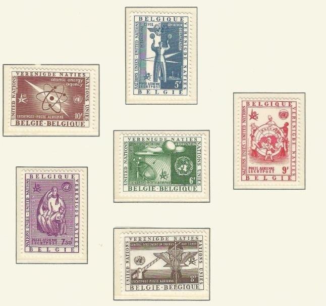 PA30/35 Luchtpostzegels Organisatie van de Verenigde Naties, Verzenden, Luchtpostzegel, Postfris
