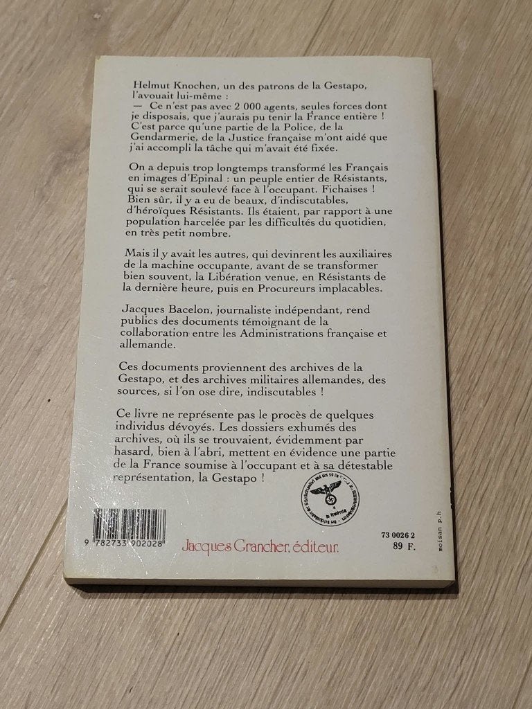 Dans les dossiers de la gestapo, Livres, Enlèvement ou Envoi, Utilisé