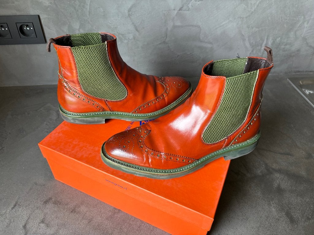 Greve schoenen boots bruin en groen maat 43, Kleding | Heren, Schoenen, Bruin, Boots, Ophalen of Verzenden, Gedragen