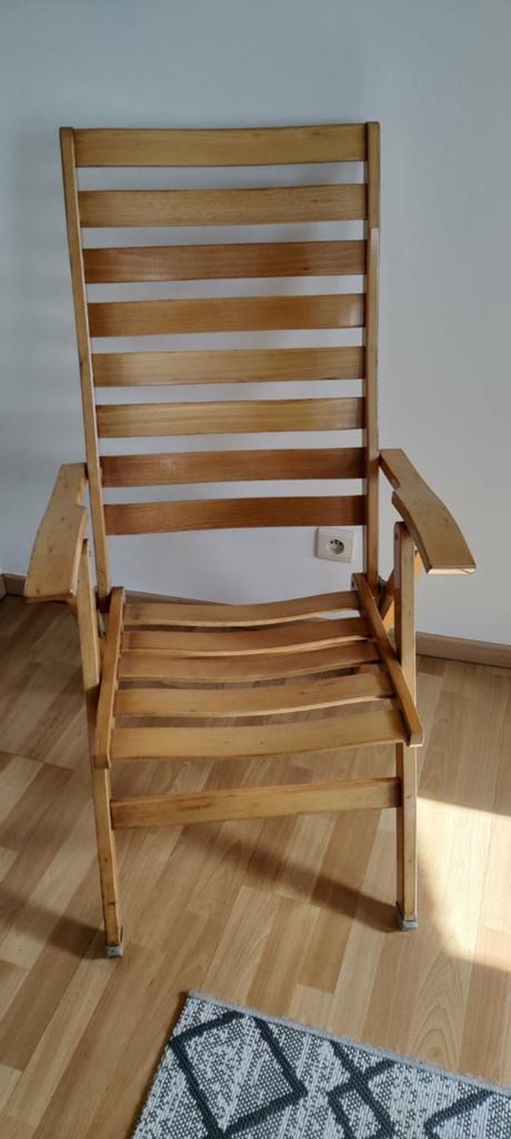 Houten plooibare tuinstoel, Tuin en Terras, Tuinstoelen, Ophalen, Gebruikt, Hout, Inklapbaar