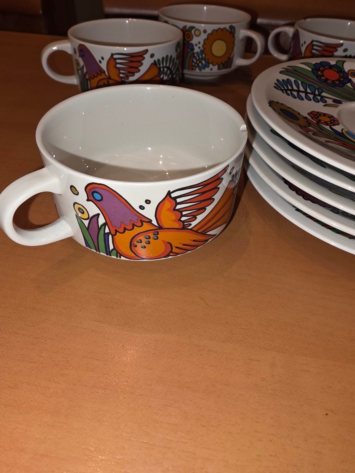 Acapulco - tasses à café et soucoupes, Maison & Meubles, Enlèvement
